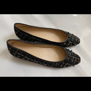 Tweed Pointed Toe Ballet Flat Brand New